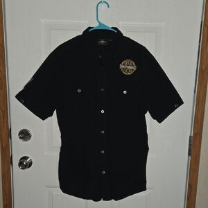 Harley-Davidson Black Casual Button Down Shirt